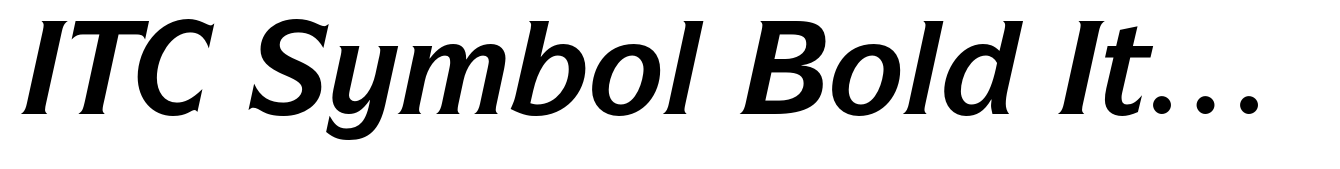 ITC Symbol Bold Italic